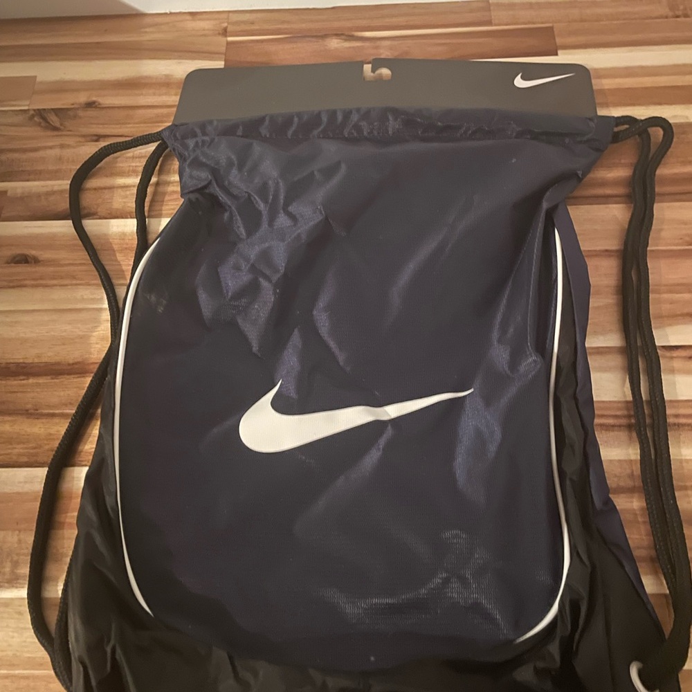 NWT Nike Blue and Black Drawstring Backpack